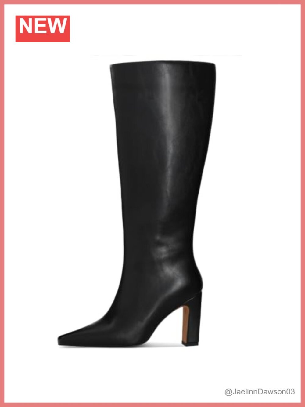 Women's Wide Calf Knee High Square Toe Faux Leather Chunky Heel Boots